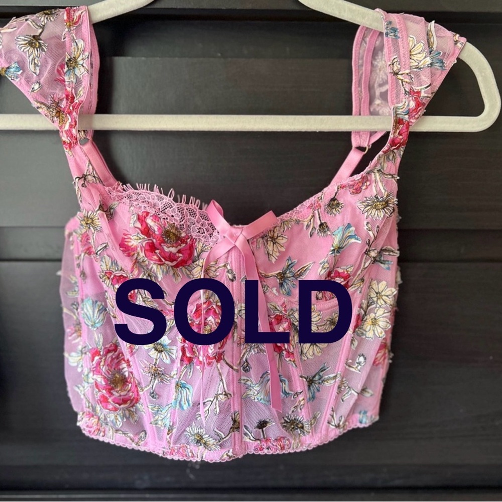 Victoria's Secret Pink Floral Lace-Trim Camisole